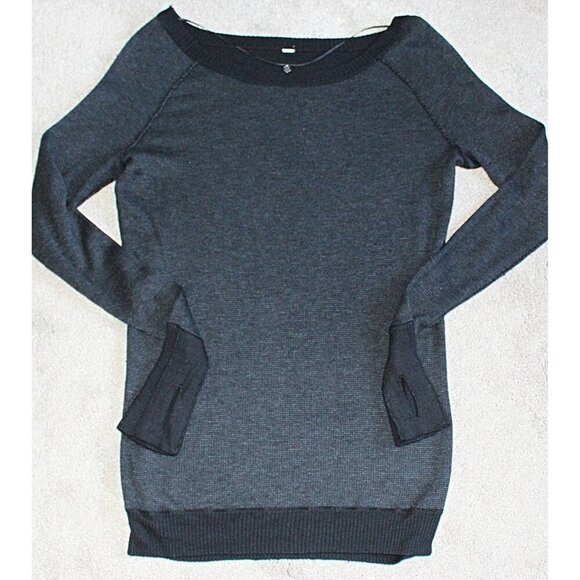 Lululemon - sz Large - Chai Time II Pullover in Black/Heathered Deep Coal - Picture 1 of 14
